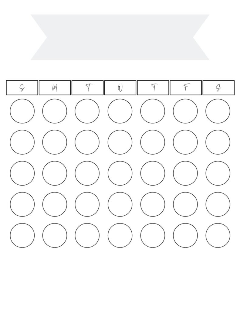Monthly calendar bullet journal idea