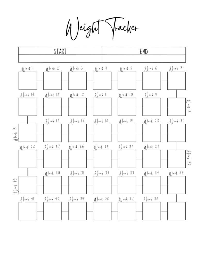 bullet journal weight tracker