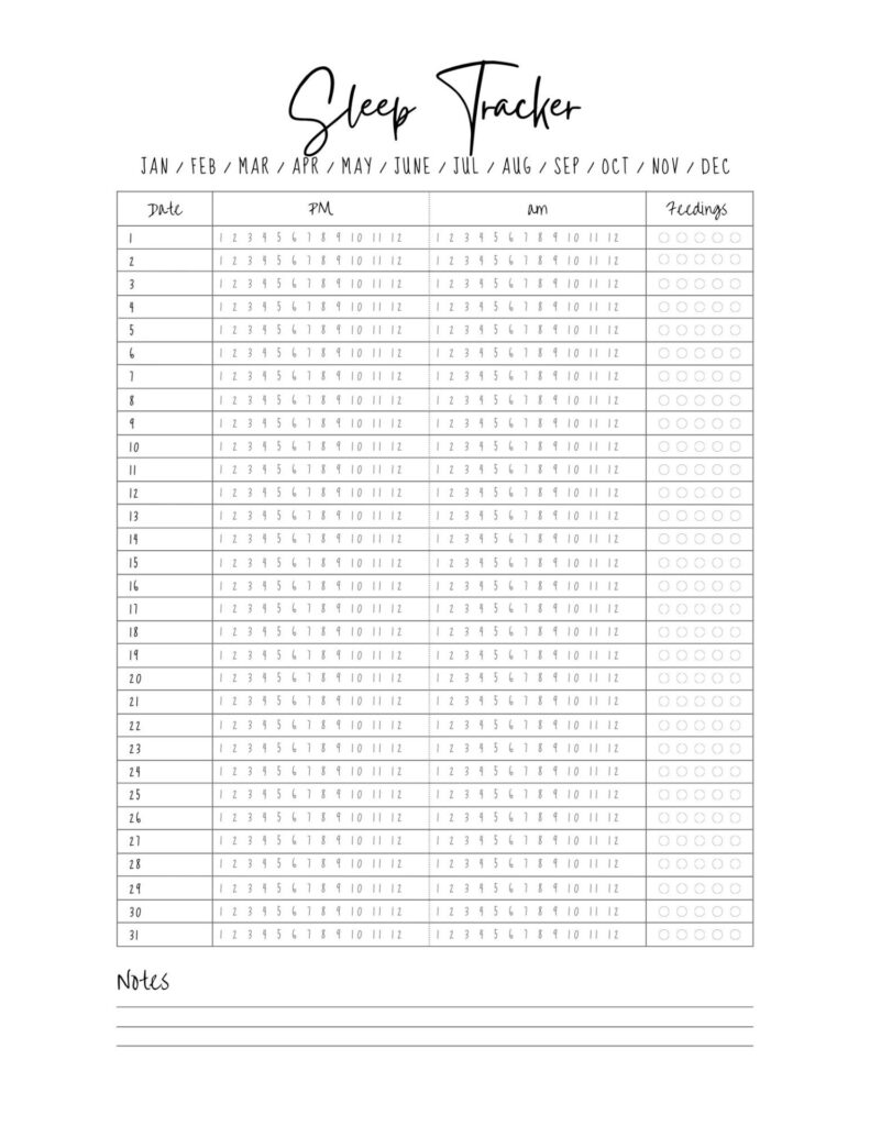 Bullet journal sleep tracker