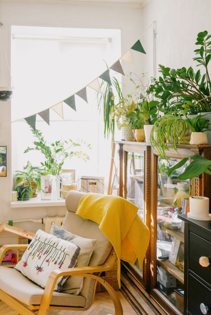 nursing chair and decorations